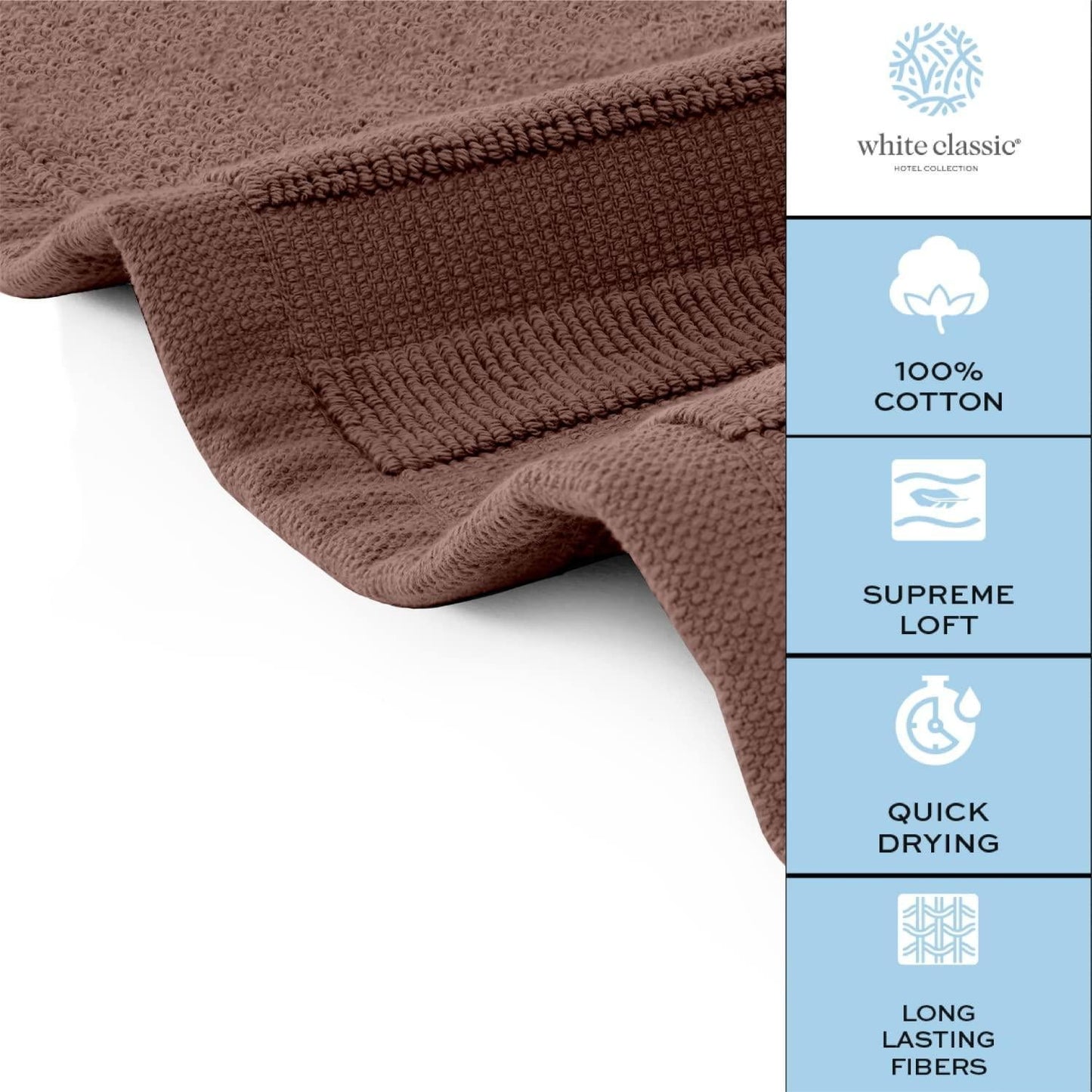 Luxury Cotton Bath Mat Set – Brown, 1000 GSM, 22”×34”, 2-Pack