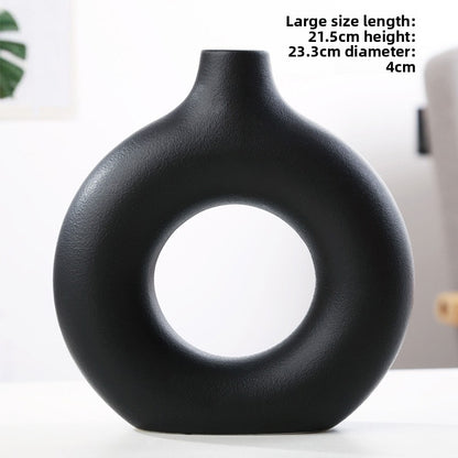 Handmade Ceramic Vase Circle Decor