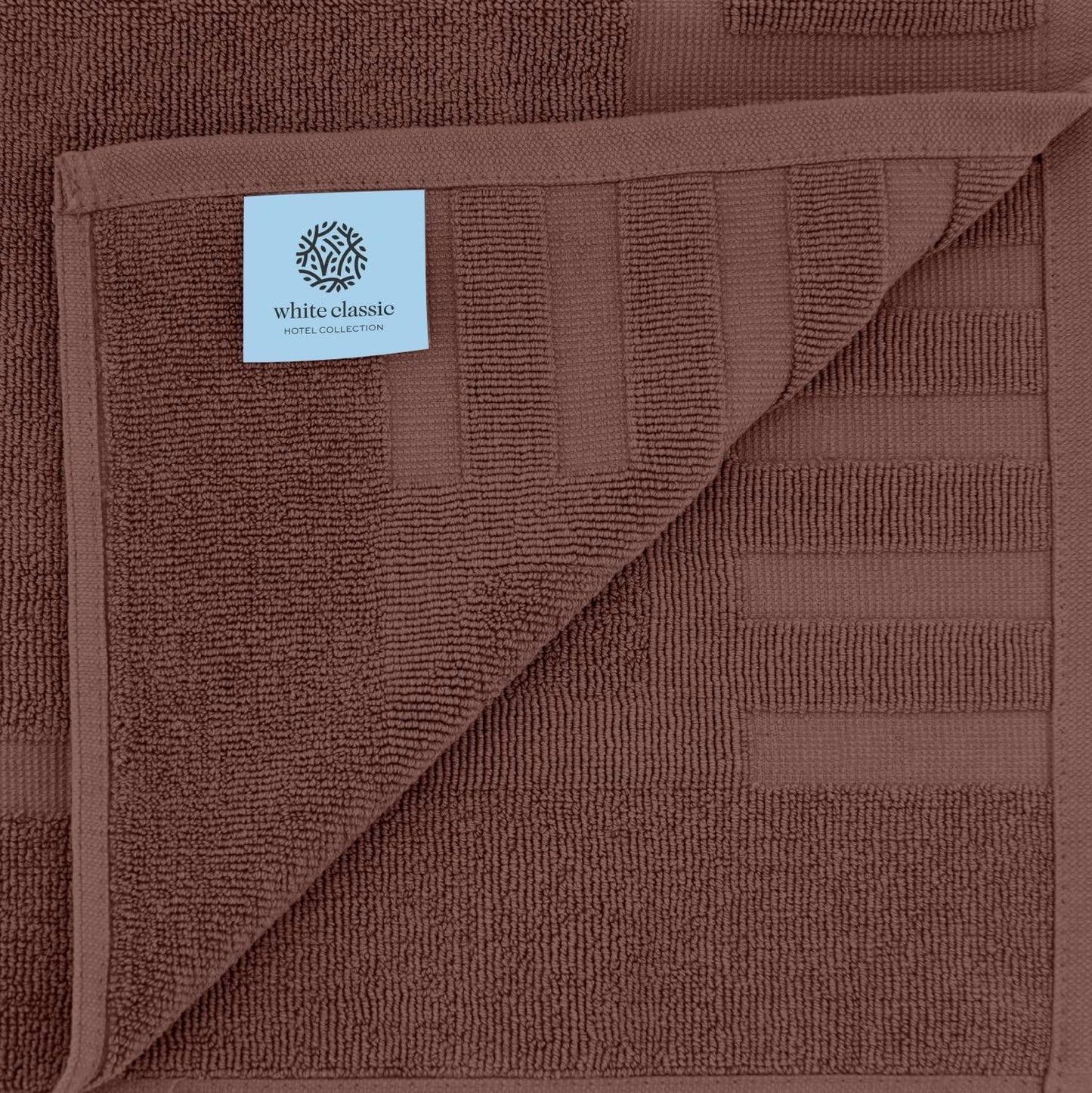 Luxury Cotton Bath Mat Set – Brown, 1000 GSM, 22”×34”, 2-Pack