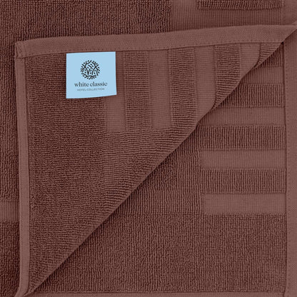 Luxury Cotton Bath Mat Set – Brown, 1000 GSM, 22”×34”, 2-Pack
