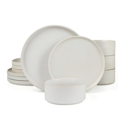 Embossed Ceramic Dinnerware Set 16 Pieces