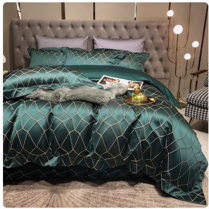 Luxury Black Gold Cotton Bedding Set