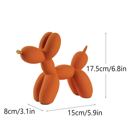 Golden Mouth Balloon Dog Resin Decor