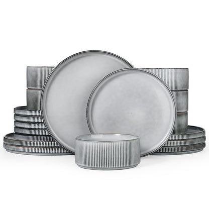 Embossed Ceramic Dinnerware Set 16 Pieces