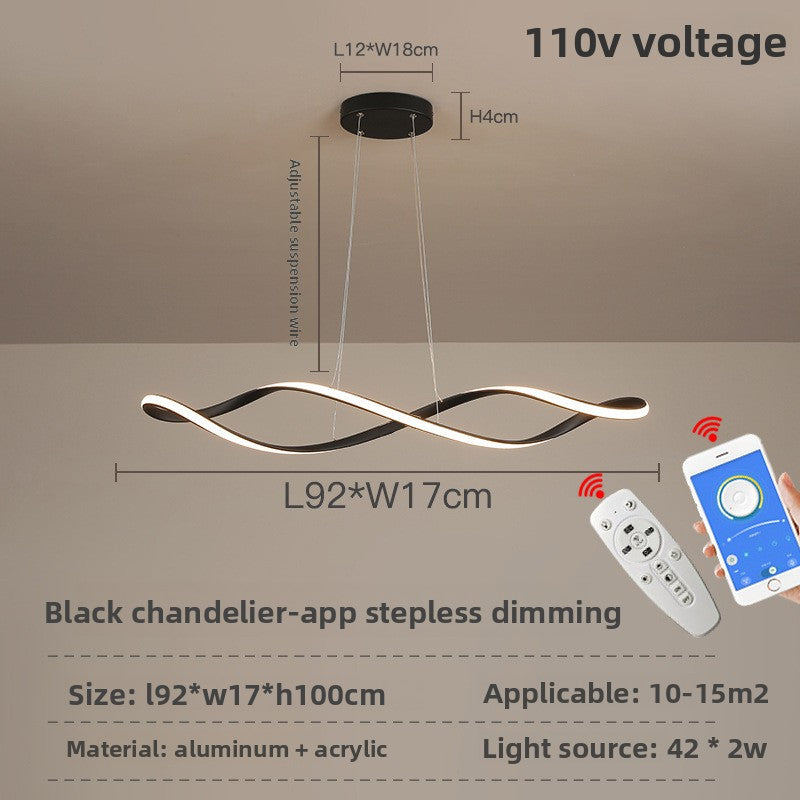Modern LED Chandelier with Remote Control Dimming