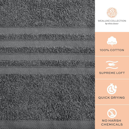 Wealuxe Grey Bath Towel Set of 4