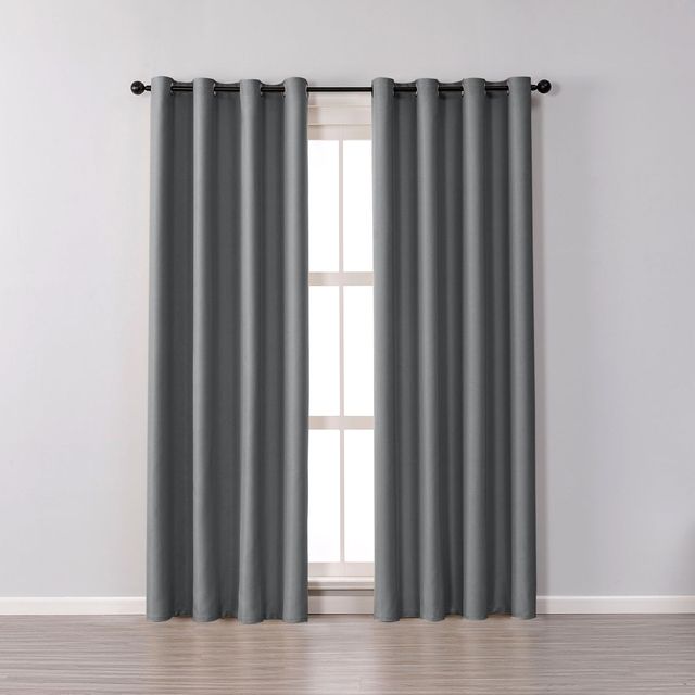 Minimalist Grommet Blackout Curtains – Grey, Multiple Sizes