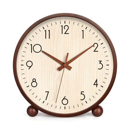 Japanese Style Solid Wood Table Clock Silent Modern Home Decor