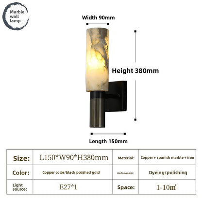 Modern Marble and Copper Wall Lamp with Adjustable Lighting