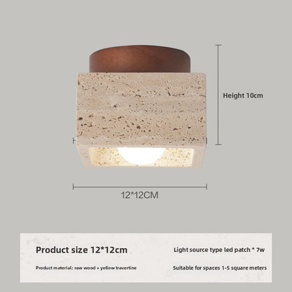 Wabi-Sabi Travertine Ceiling Light Nordic Bedroom Lighting
