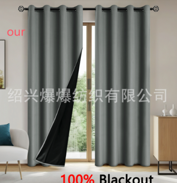 Minimalist Grommet Blackout Curtains – Grey, Multiple Sizes