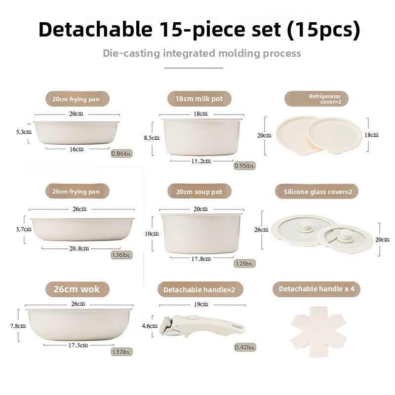 Detachable Ceramic Non-Stick Cookware Set