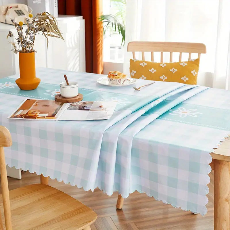 Thickened Waterproof PVC Table Cloth in Elegant Green