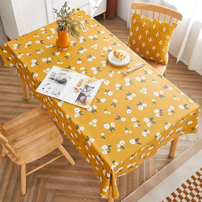 Gardenia PVC Tablecloth - Waterproof Pastoral Decor