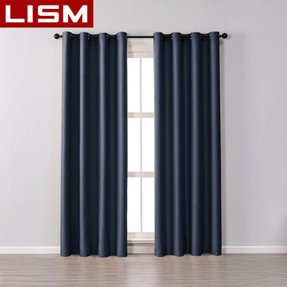 Minimalist Grommet Blackout Curtains – Grey, Multiple Sizes
