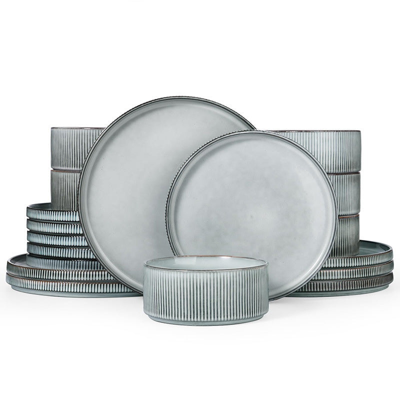 Embossed Ceramic Dinnerware Set 16 Pieces