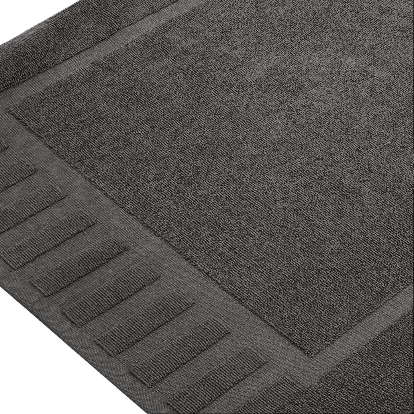 Luxury Cotton Bath Mat Set – Dark Grey, 1000 GSM, 22”×34”, 2-Pack