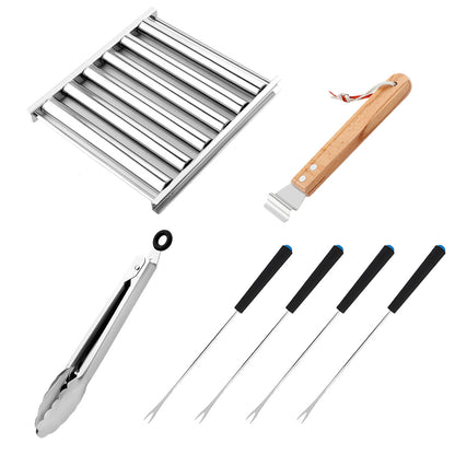 Stainless Steel Rolling Sausage Rack Barbecue Set