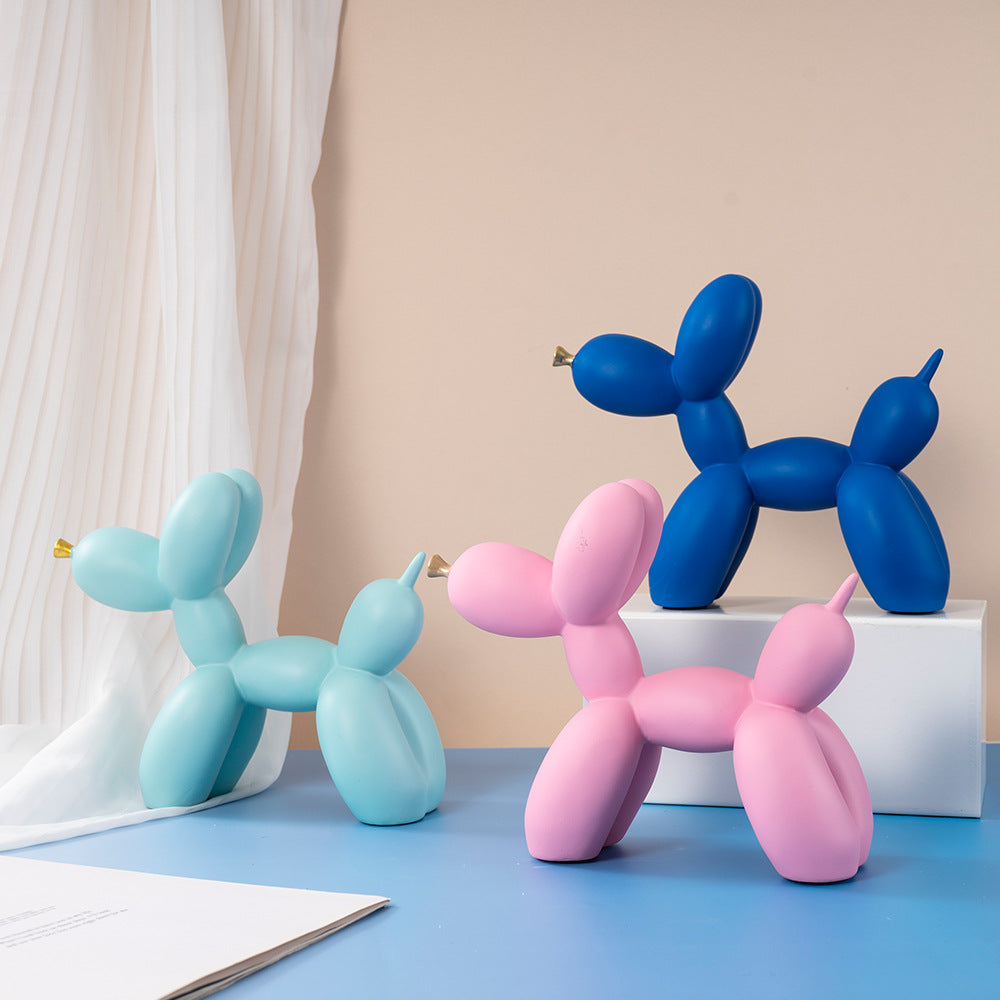 Golden Mouth Balloon Dog Resin Decor