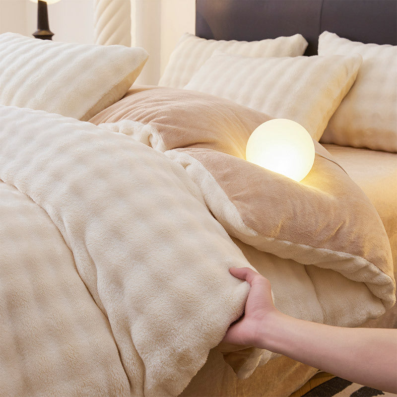 Flannel Fleece-Lined Bedding Set
