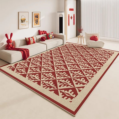 Red faux cashmere carpet for wedding and engagement
