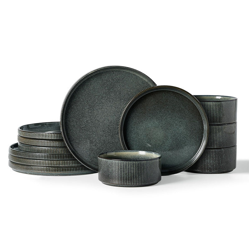 Embossed Ceramic Dinnerware Set 16 Pieces