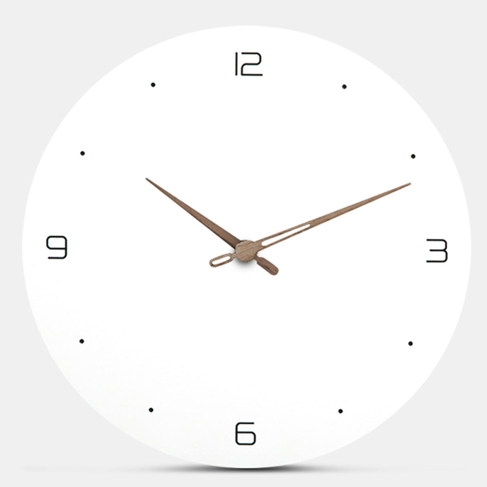 Nordic Style Wooden Wall Clock - Round Design