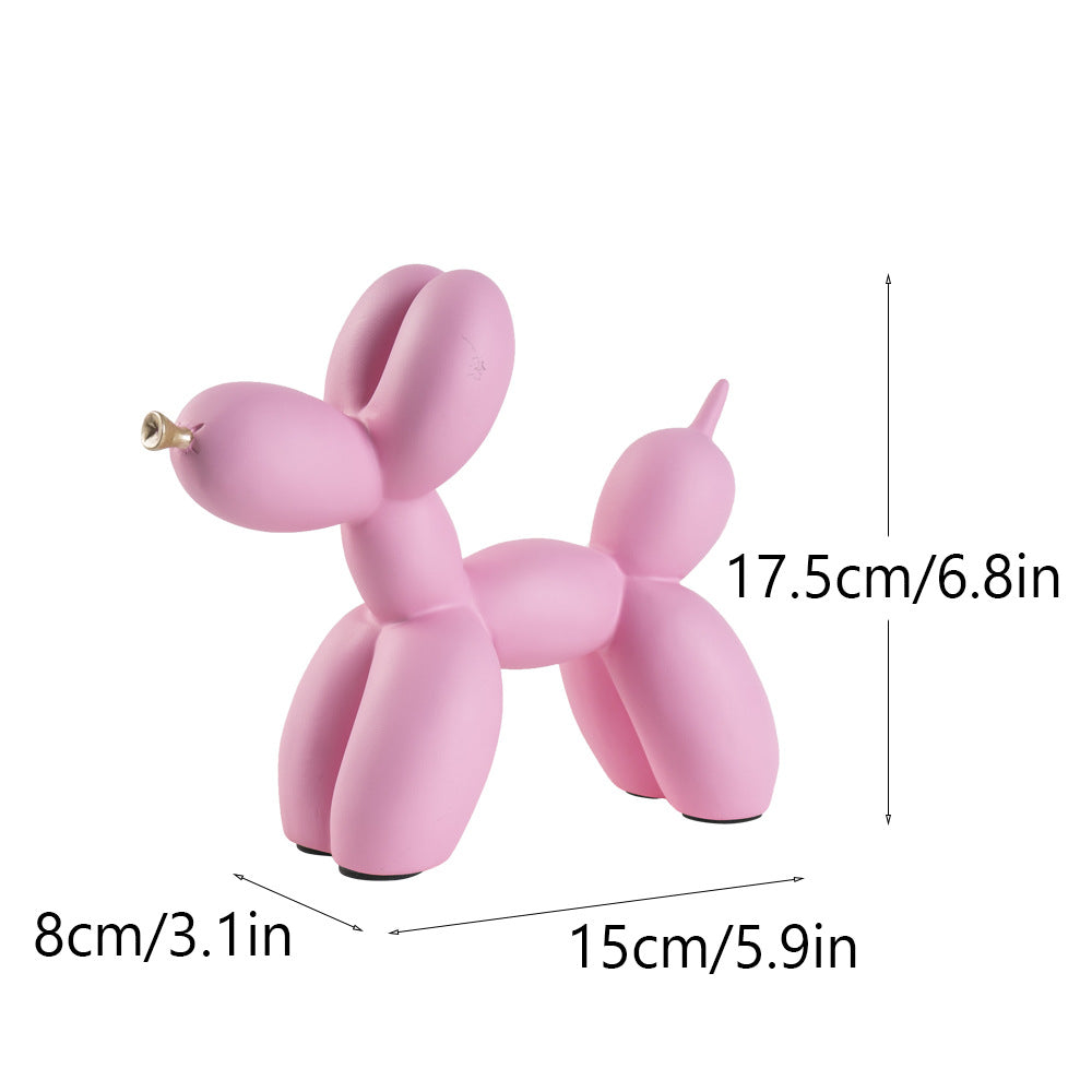 Golden Mouth Balloon Dog Resin Decor