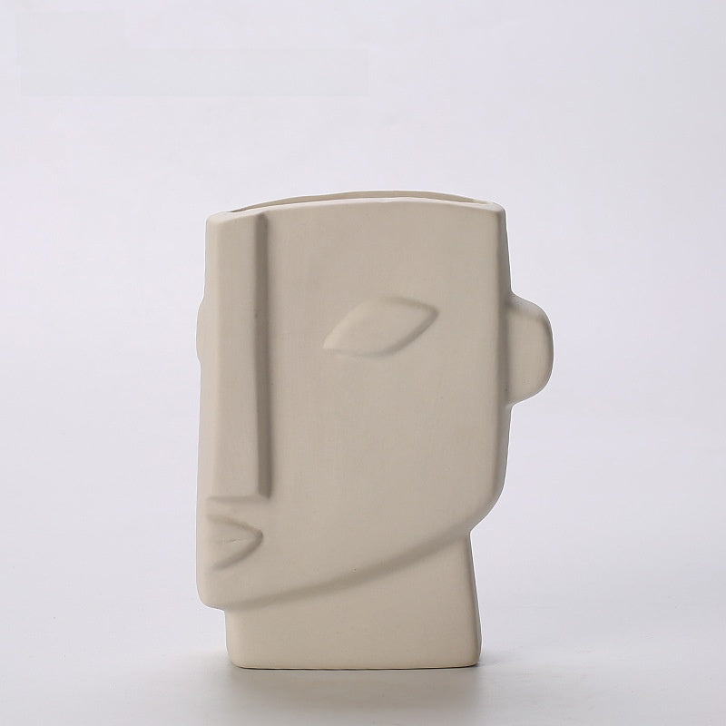 Creative Ceramic Face Vase for Home Decor