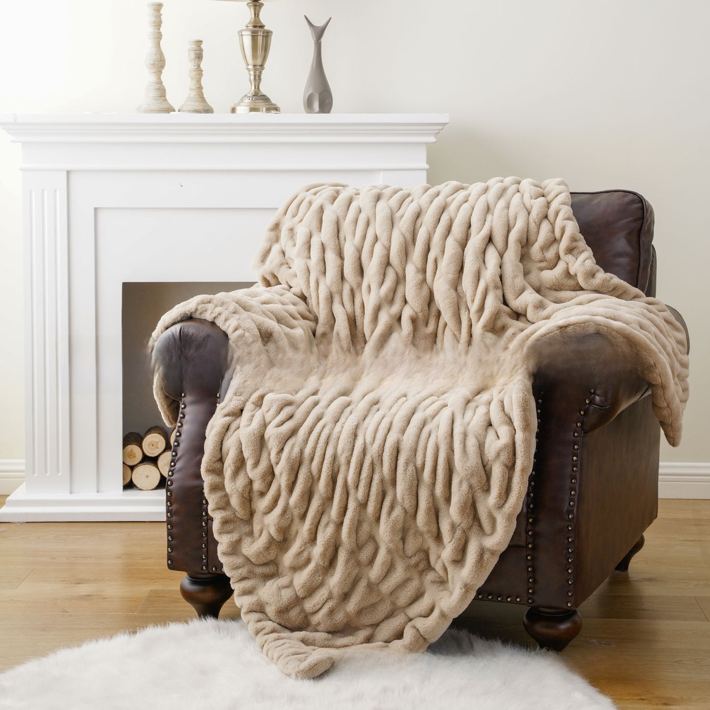 Luxury Rabbit Fur Plush Blanket