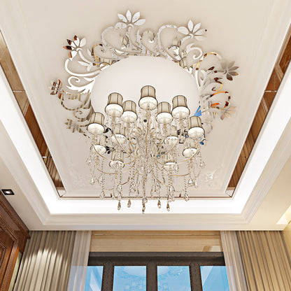 3D Mirror Flower Vine Acrylic Wall Stickers for Decor
