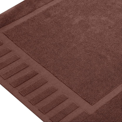 Luxury Cotton Bath Mat Set – Brown, 1000 GSM, 22”×34”, 2-Pack