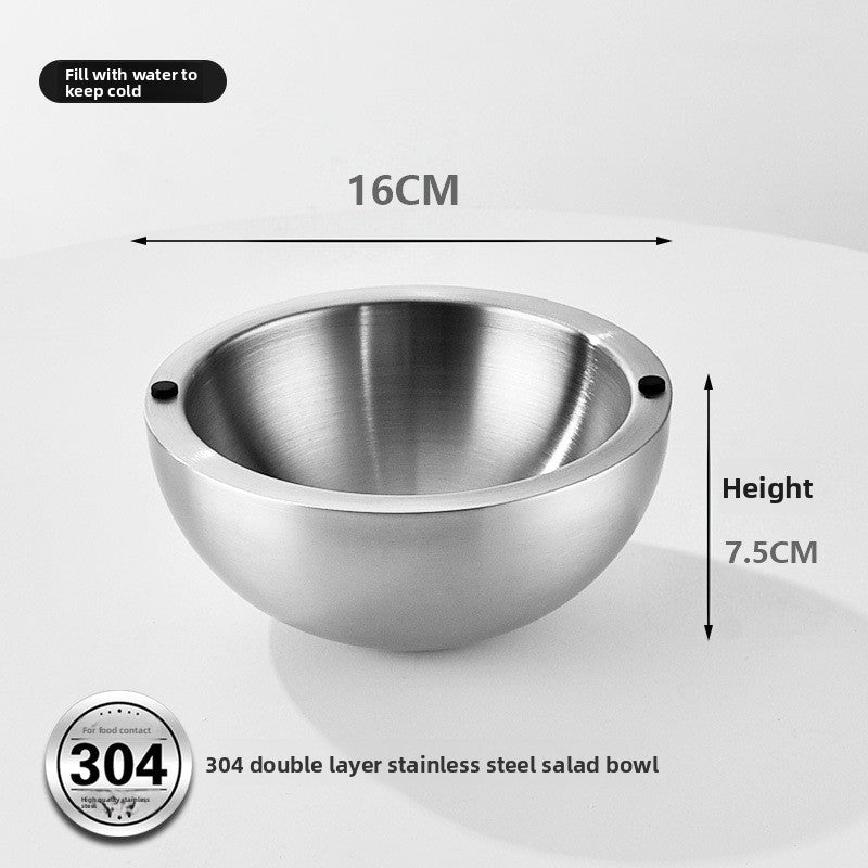 Stainless steel salad bowl