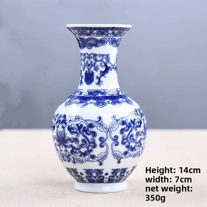 Antique Blue and White Porcelain Vase for Home Decor