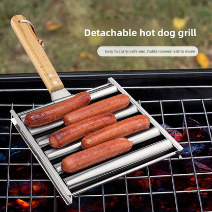 Stainless Steel Rolling Sausage Rack Barbecue Set