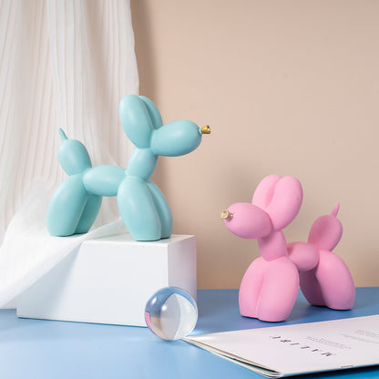 Golden Mouth Balloon Dog Resin Decor