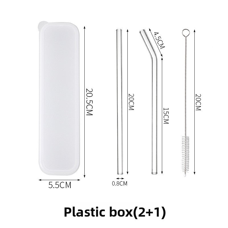 High borosilicate transparent glass straw