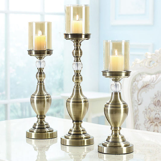 Vintage Metal Candle Holder Set for Home Decor