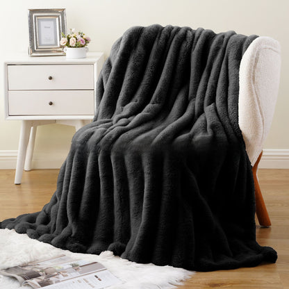 Luxury Rabbit Fur Plush Blanket