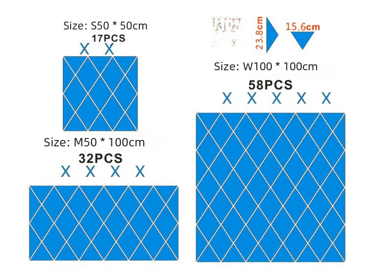 Diamond Pattern Acrylic Wall Mirror Decorative Set