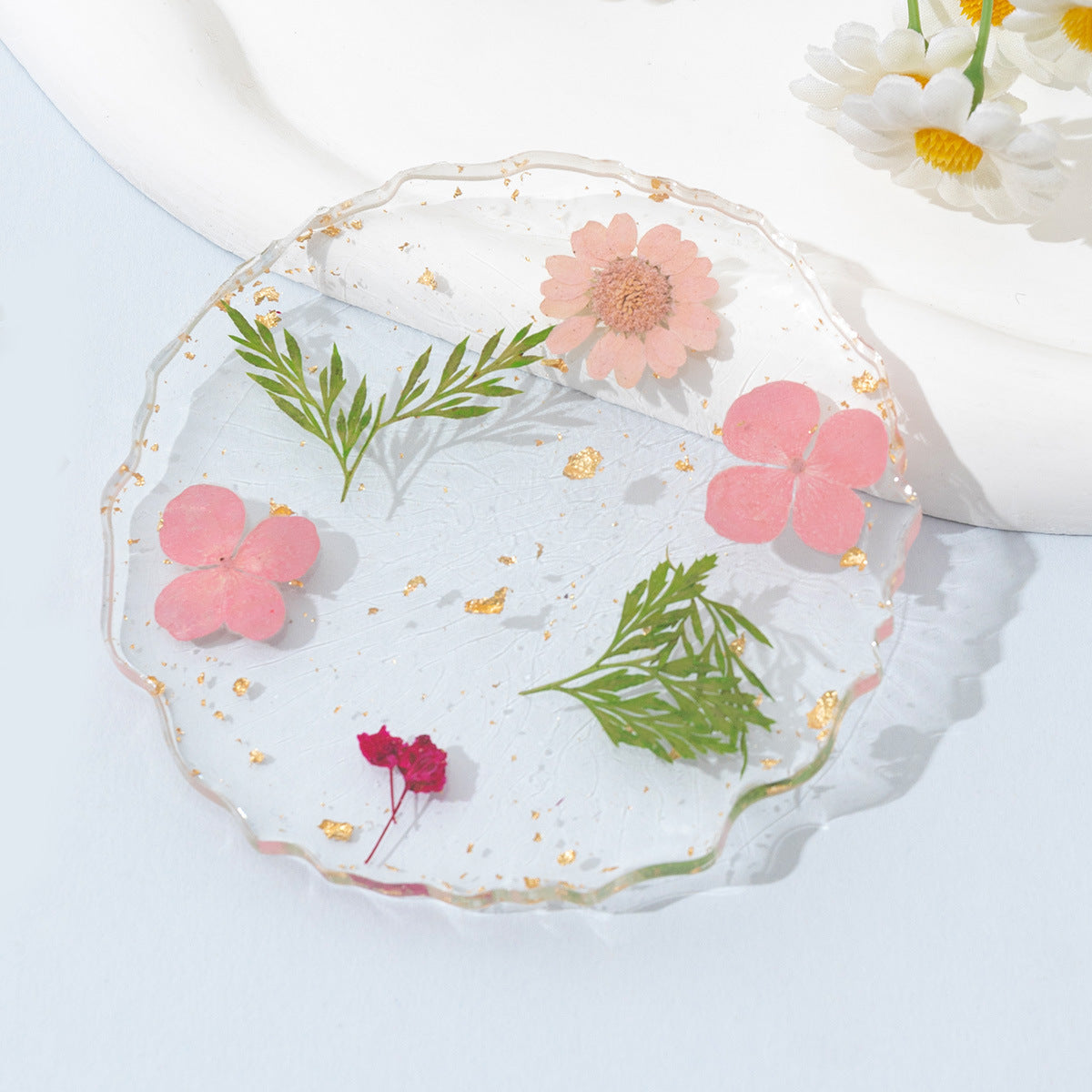 Resin Flower Coaster Heat Insulation Table Decor