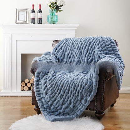 Luxury Rabbit Fur Plush Blanket