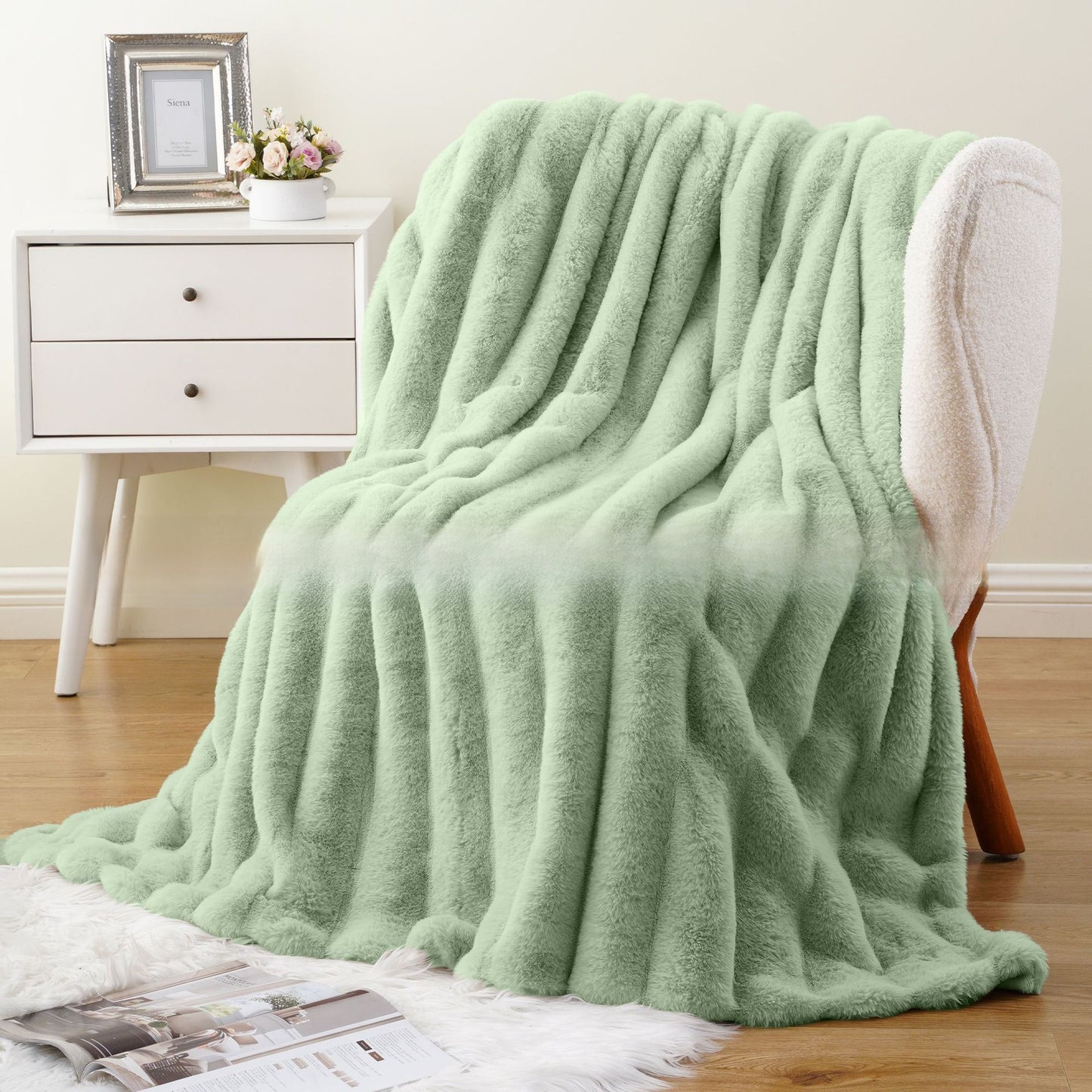 Luxury Rabbit Fur Plush Blanket