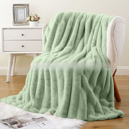 Luxury Rabbit Fur Plush Blanket