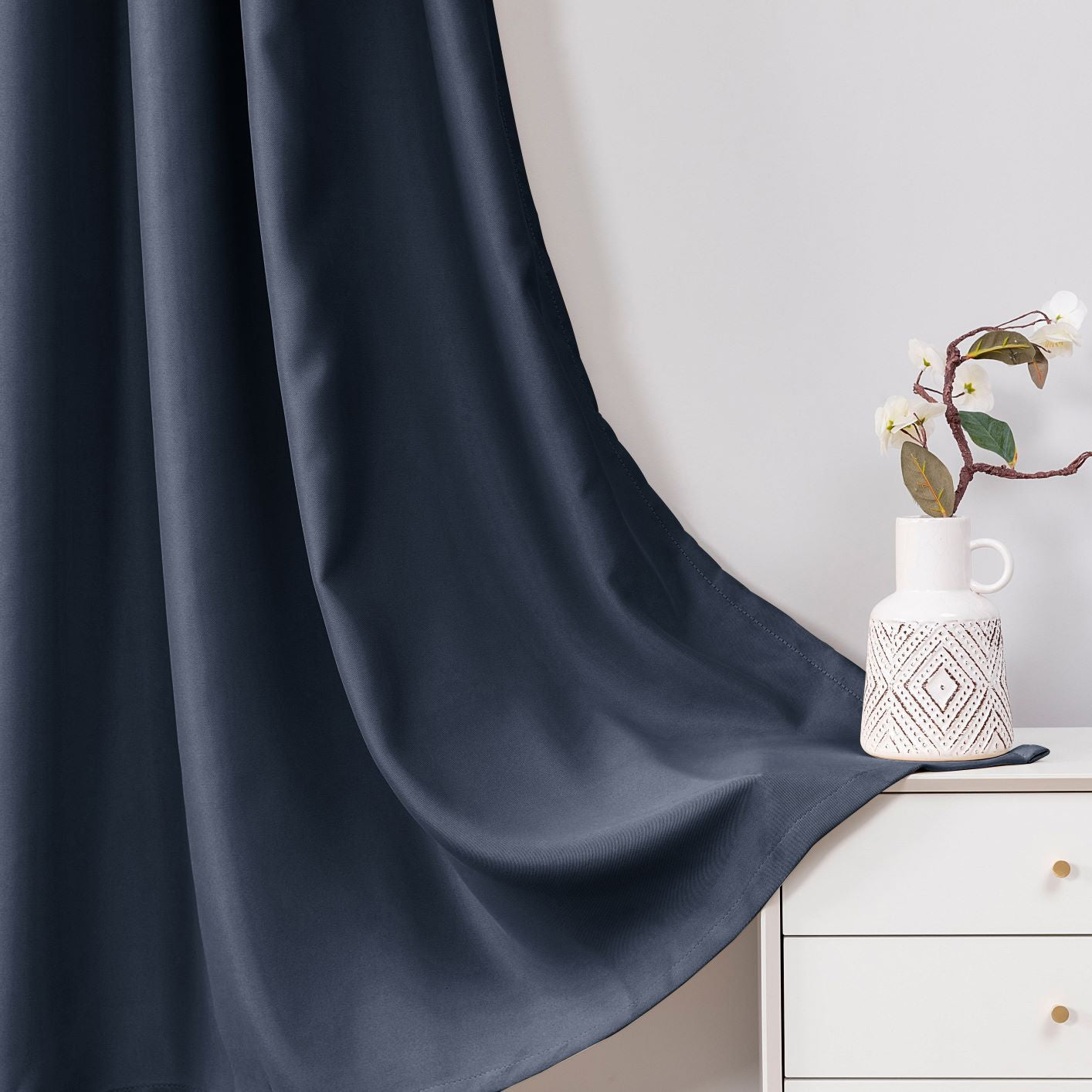 Minimalist Grommet Blackout Curtains – Grey, Multiple Sizes