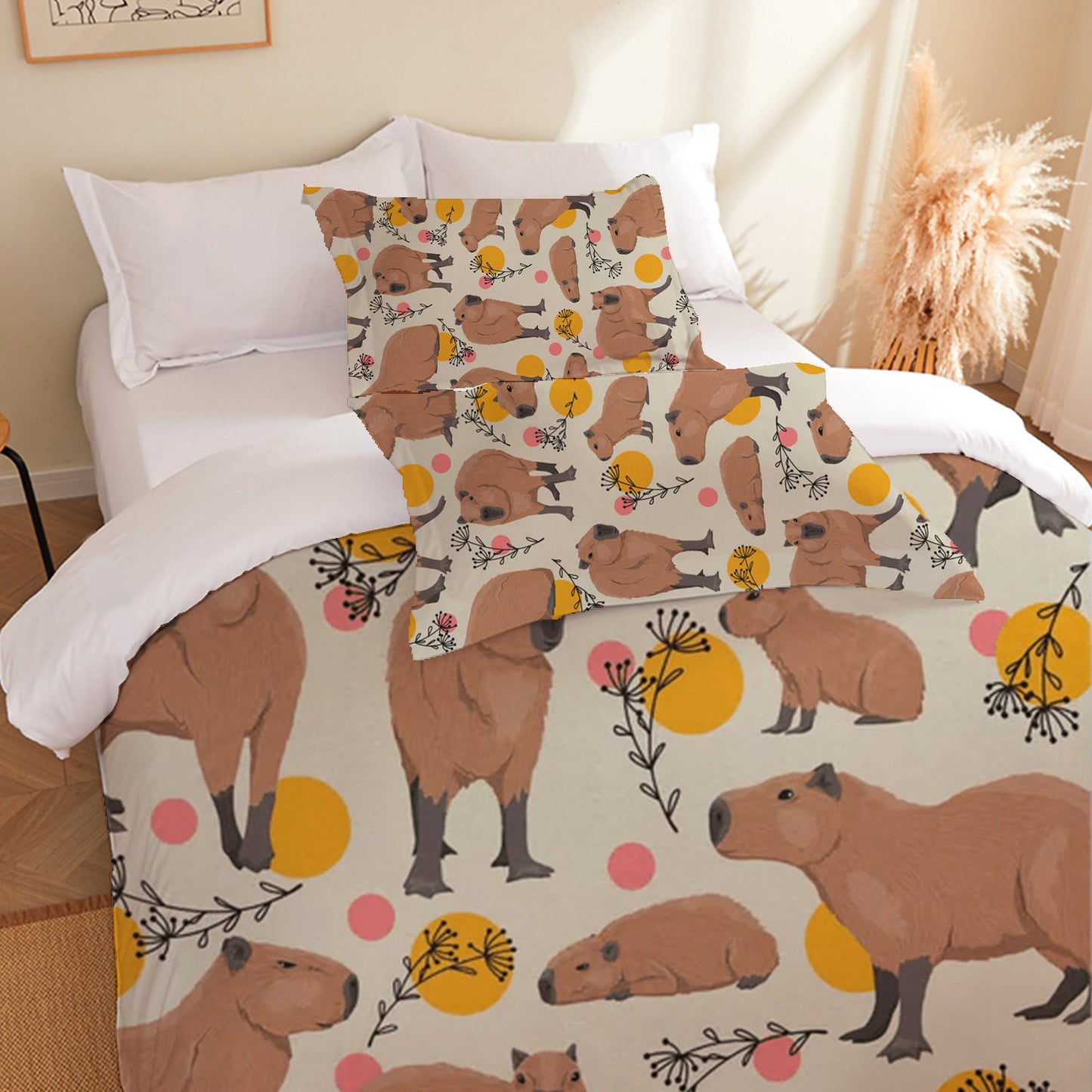 Animal Cartoon Digital Print Bedding Set for Two