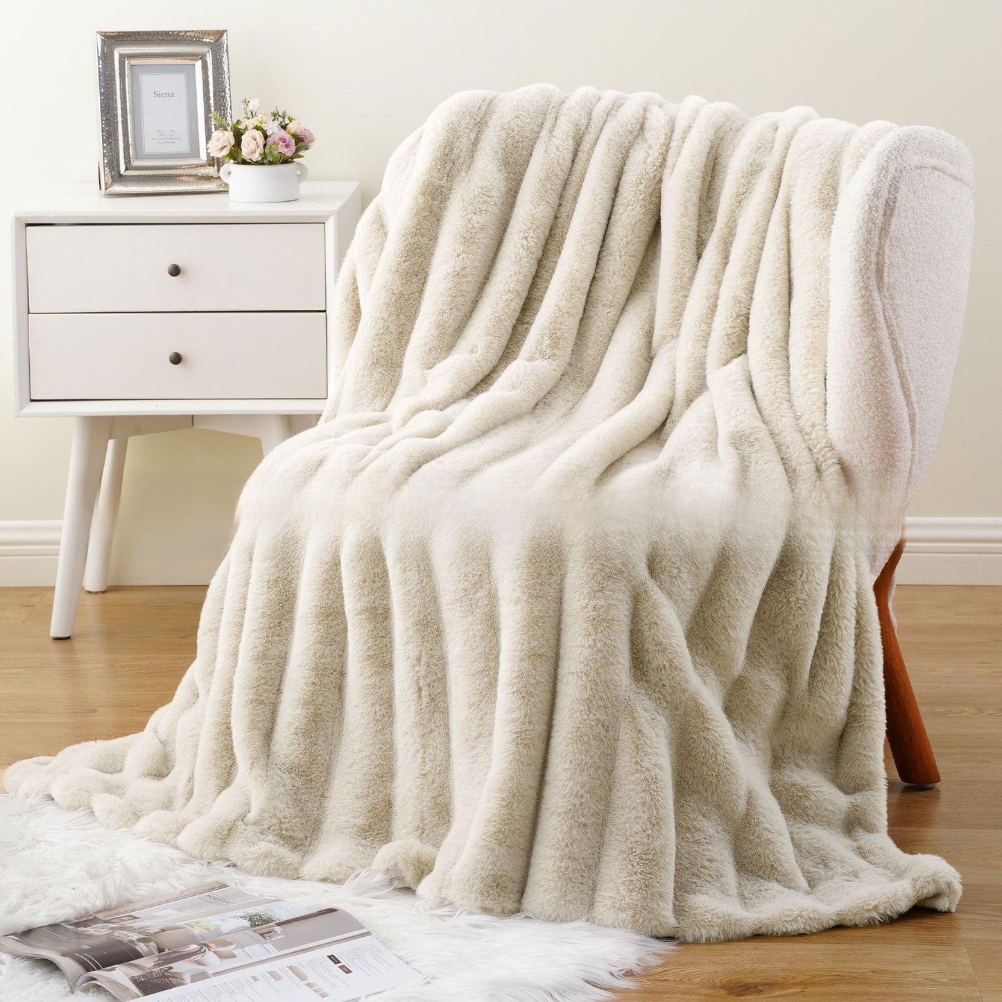 Luxury Rabbit Fur Plush Blanket