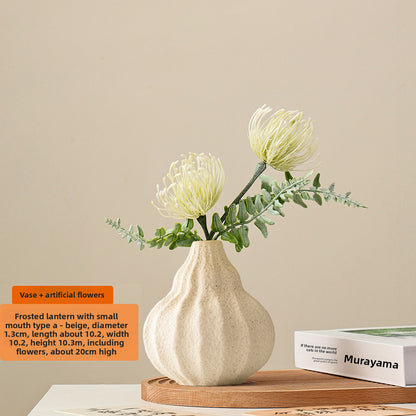 Ceramic Vase with Artificial Flowers for Home Decor
