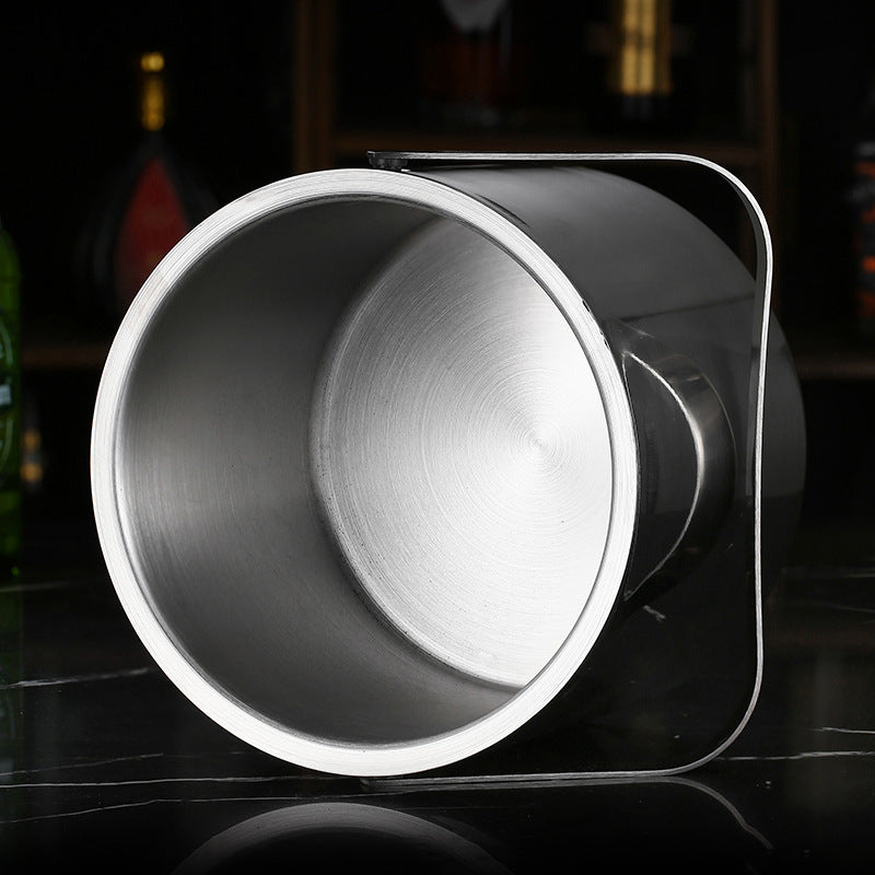 304 Stainless Steel Double Layer Insulated Ice Bucket with Lid and Handle for Wine Champagne Beer