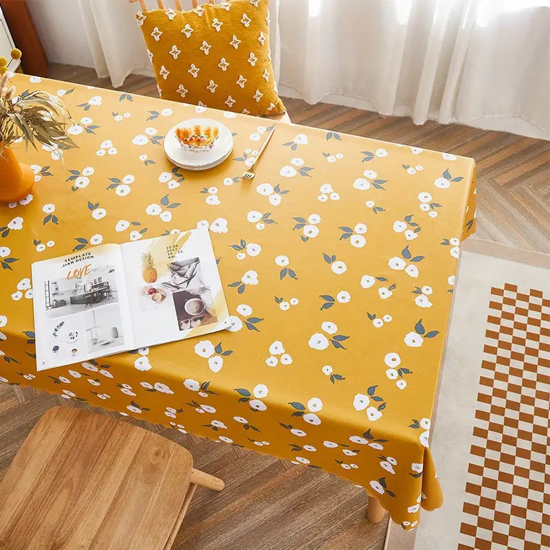 Gardenia PVC Tablecloth - Waterproof Pastoral Decor